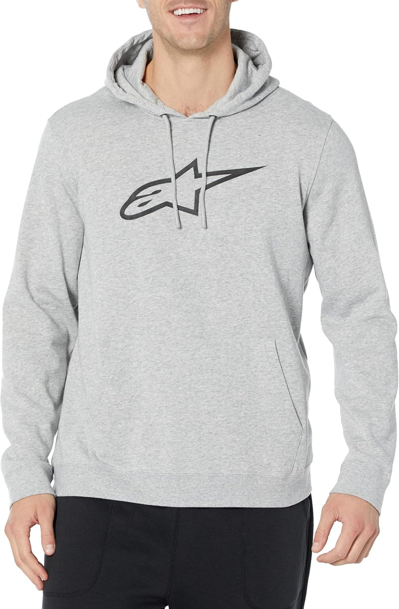 Alpinestars Herren Original Logo Kapuzenpullover Hoodie Sweatshirt S Grau Meliert/Schwarz, S Grau Me