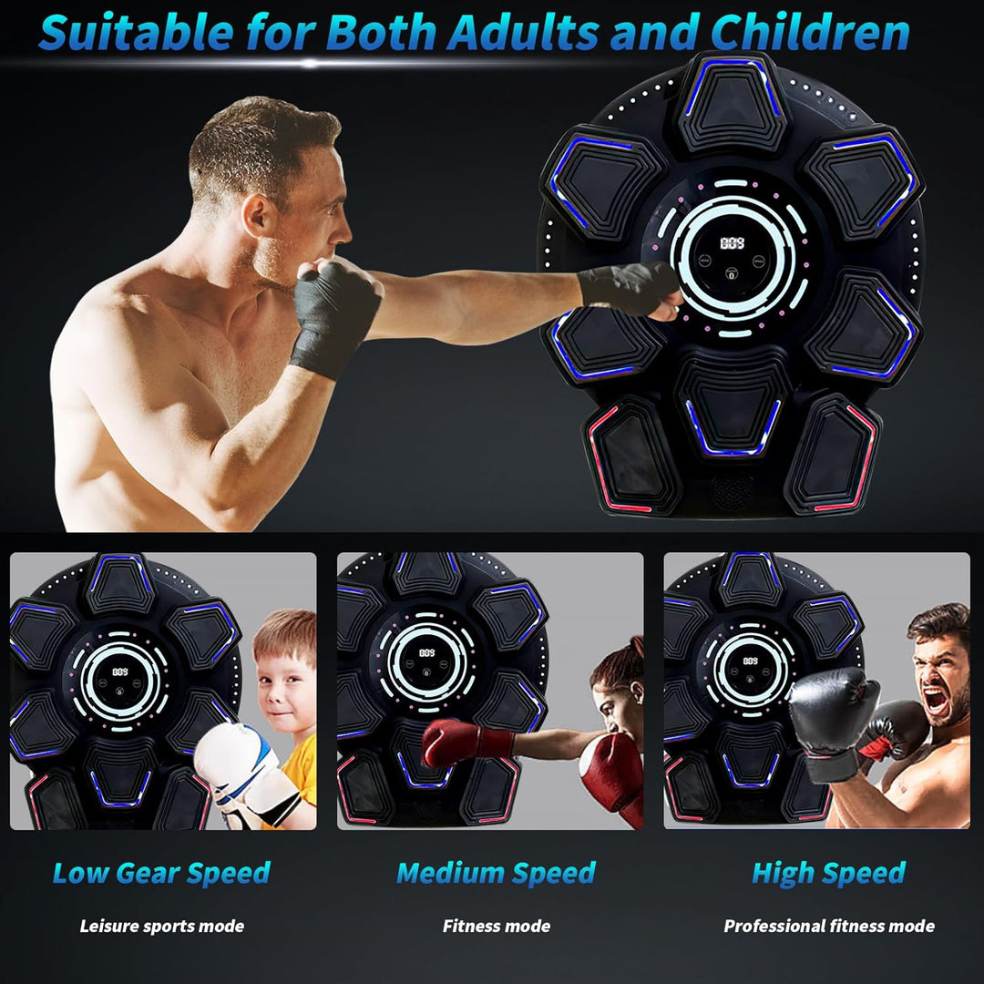 Music Boxing Machine für Erwachsene, Wandmontierte LED Licht Bluetooth Musikboxing Maschine Schwarz-