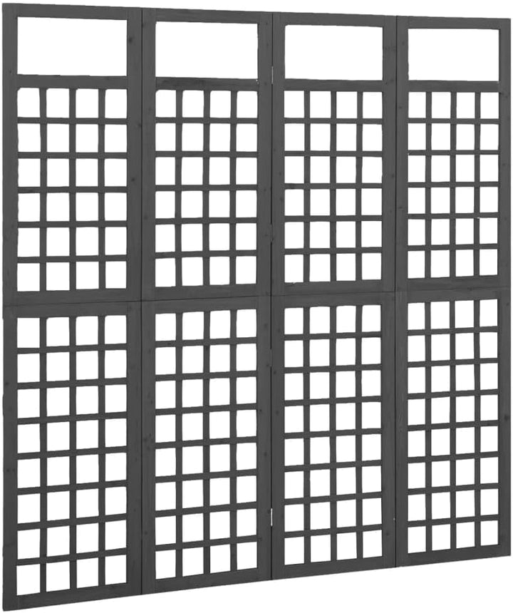 vidaXL Tannenholz Massiv Paravent Spalier 4-TLG. Rankhilfe Raumtrenner Raumteiler Trennwand Umkleide