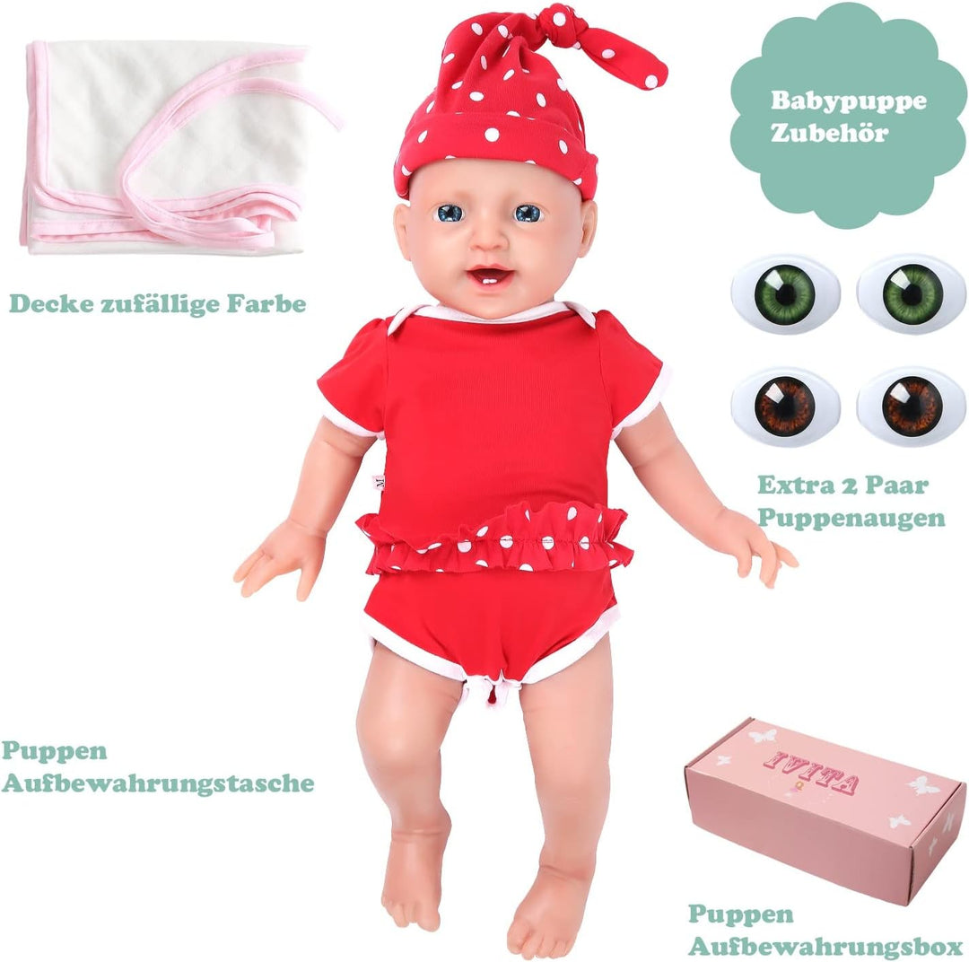 IVITA Ganzkörper Silikon Reborn Baby Puppe Neugeborenes Baby Puppe echte Baby Doll handgemachte Blau