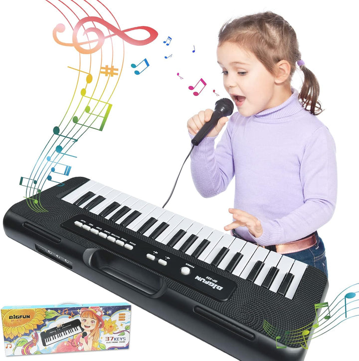 Klavier Keyboard Kinder,37 Tasten Klavier für Kinder Musikalisches Klavier mit Mikrofon Tragbares Le