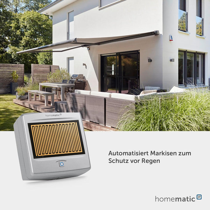 Homematic IP Smart Home Regensensor, sofort informiert bei Regen und Schnee,