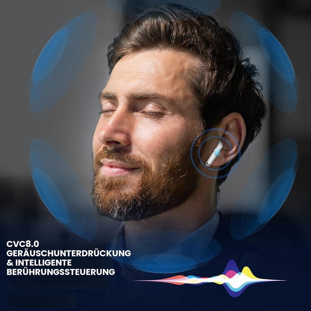 Kopfhörer Kabellos Bluetooth 5.4, Bluetooth Kopfhörer HiFi Stereo mit 4 ENC Noise Cancelling Mic, 40