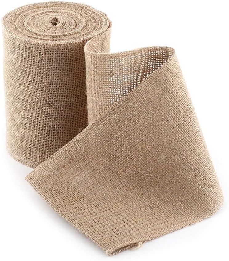 10M Jute Tischläufer, Jute Table Runner, Jute Ribbon Juteband Roll für Weihnachten Deko Hochzeit Par