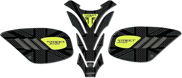 labelbike - 3D-Aufkleber-Kit für motorradtanks, kompatibel mit Triumph Street Triple 2013-2020 Gelb,