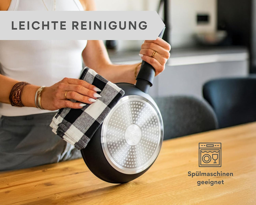DIVORY Bratpfanne 24cm Induktion – Antihaft Beschichtete grosse Universalpfanne für alle Herdarten -