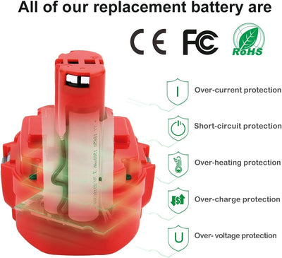 Shentec 18V 3.5Ah Ni-MH Ersatz für Makita Akku PA18 1822 1823 1834 1835 192826-5 192827-3 192829-9 1