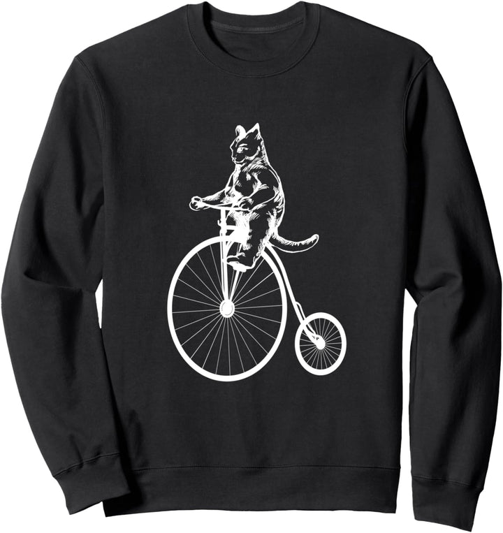 Fahrrad Lustig Design Männer Frauen Katzen Retro Sweatshirt