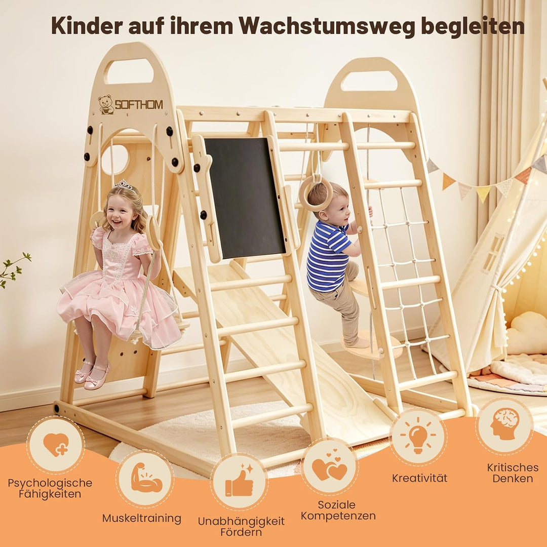 Klettergerüst Indoor, Gross&amp;Klappbar, Spielplatz für Kinderzimmer