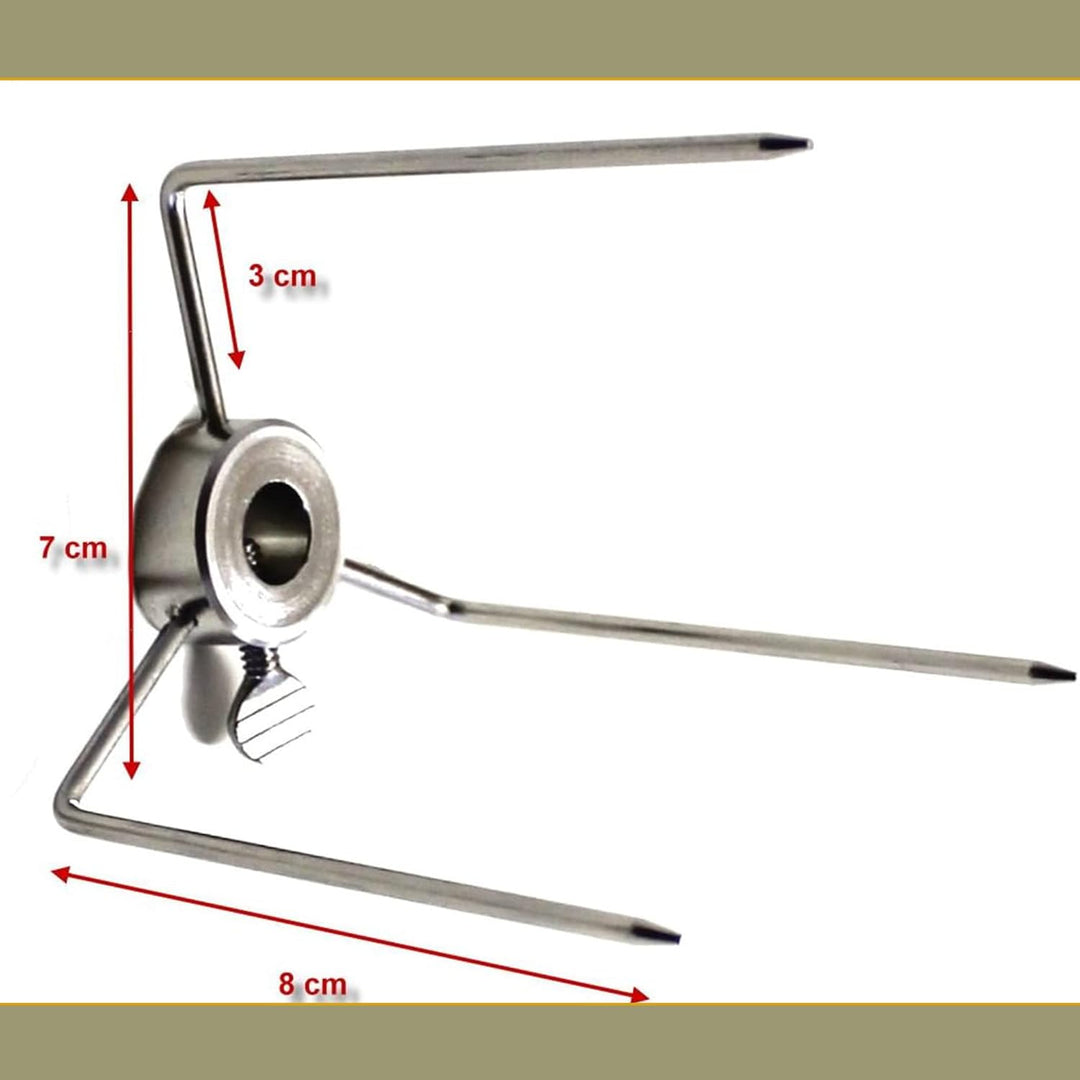 Fleischklammer Grillklammer für den Grillspiess zum befestigen mit Feststellschraube aus Edelstahl -