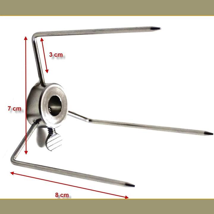 Fleischklammer Grillklammer für den Grillspiess zum befestigen mit Feststellschraube aus Edelstahl -