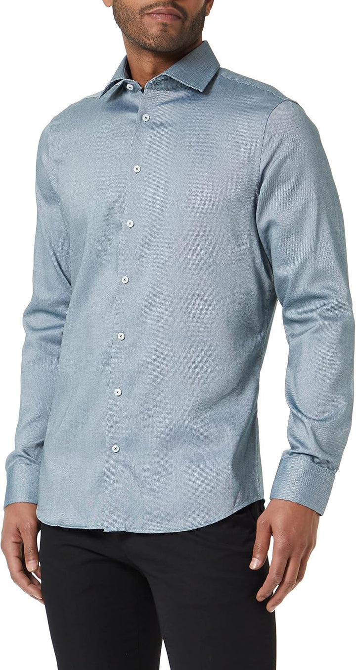 Seidensticker Herren Hemd 44 Dunkelgrün, 44 Dunkelgr&#xFC;n