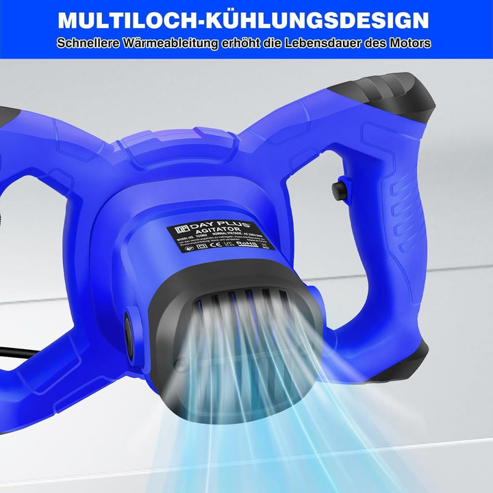 Zementmischer 3000W Elektrischer Rührer, Mörtel- und Farbrührer, 6 stufenlose Geschwindigkeiten, ide
