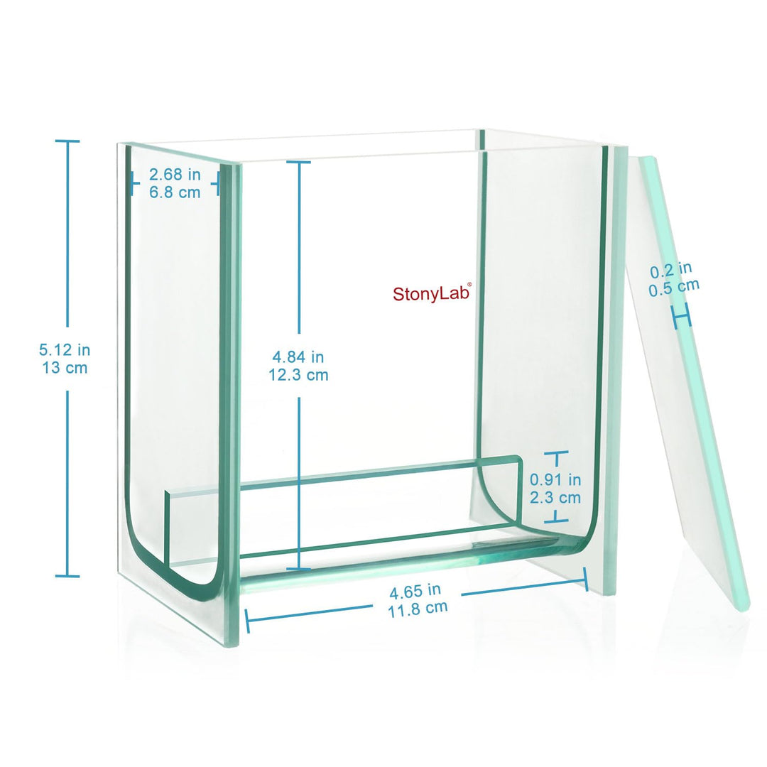 stonylab Glas Quadrat TLC Entwicklungstank, Schwerlast Borosilikat Chromatographie TLC Entwicklungsk