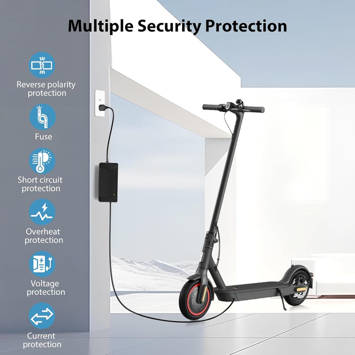 Ladegeräte für Scooter，54.6V 2A E Scooter Ladegeräte，Hoverboard Ladekabel，48V Elektroroller Universa