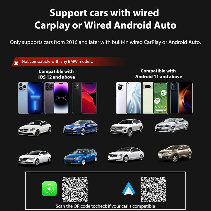 Wireless CarPlay & Android Auto Adapter, Bluetooth 5.0 Mini Adapter für Fahrzeuge, Kabelloses Plug &