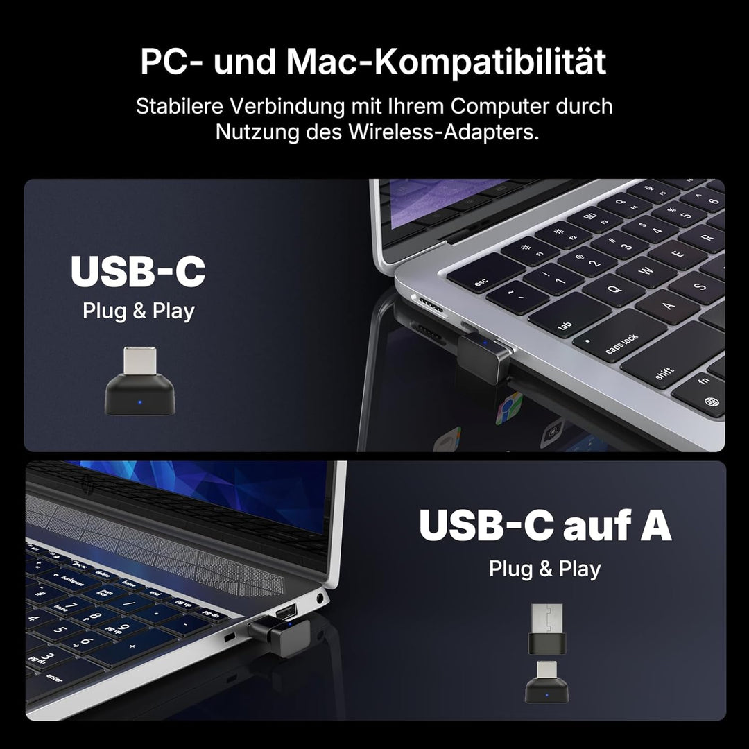 Nuroum OpenEar Pro 2 Kopfhörer mit Noise-Cancelling Mikrofon, Open Ear Bluetooth Kopfhörer mit Dongl