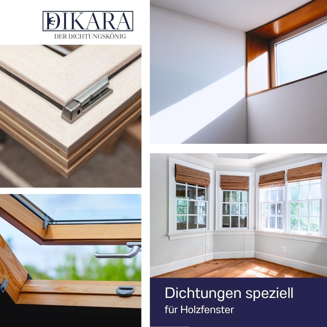 Fensterdichtung Braun 10m - 4mm Nutbreite / 12mm Falz aus TPE hochwertige Gummidichtung Holzfensterd