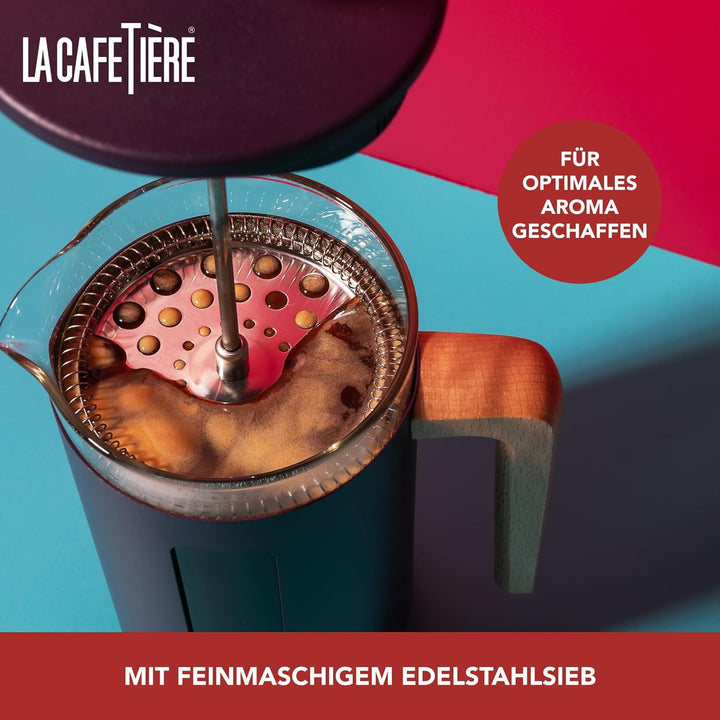 La Cafetière Pisa Kaffeebereiter für 8 Tassen, violett, langlebiger Edelstahl-Kolben, hitzebeständig