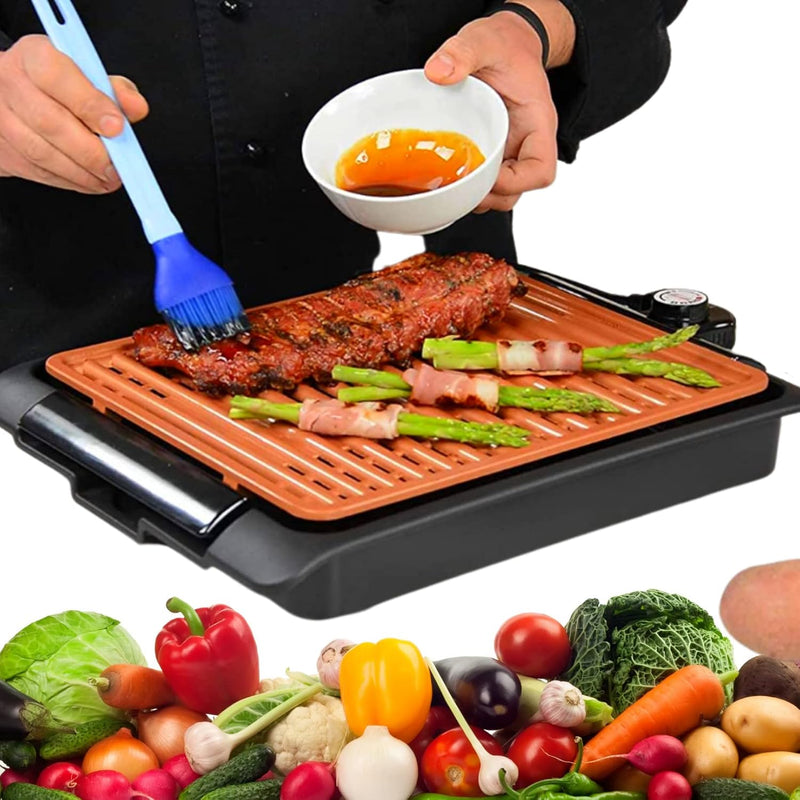 Rauchfreier elektrischer Tischgrill BEST DIRECT Starlyf Smokefree COPPER, Geeignet für Innen- und Au