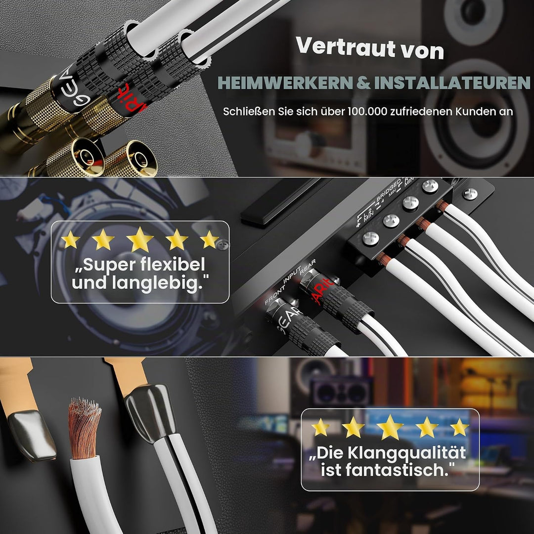 GearIT Pro Series 14 AWG Lautsprecherkabel (15,24 m), ideal für Heimkino-Lautsprecher und Autolautsp
