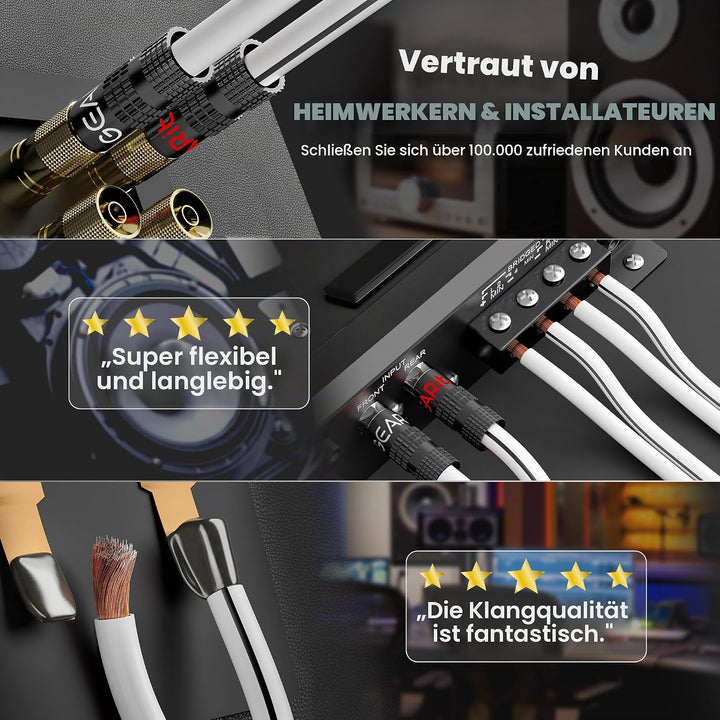 GearIT Pro Series 14 AWG Lautsprecherkabel (15,24 m), ideal für Heimkino-Lautsprecher und Autolautsp
