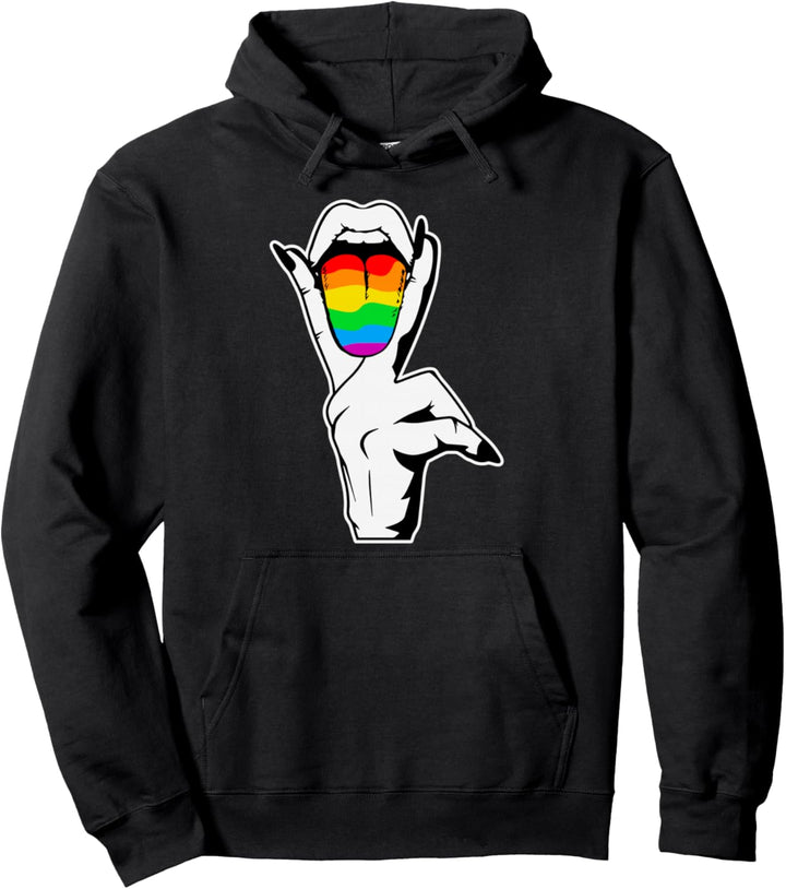 Gay Pride LGBT Lesbische Zunge Regenbogen Pullover Hoodie