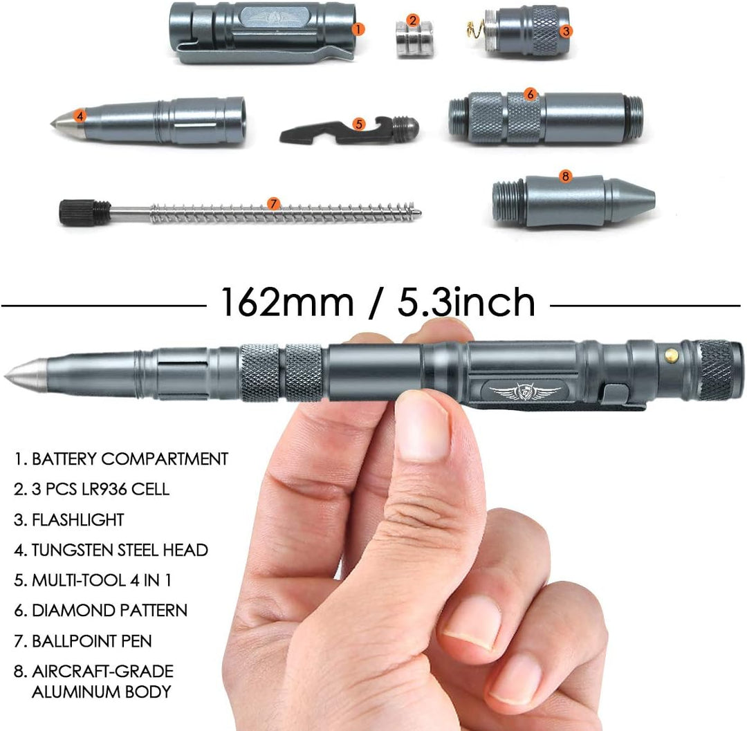 BIIB Geschenke für Männer,Multitool Pen mit LED Gadgets, Feuerwehr Geschenke, Valentinstag Geschenke