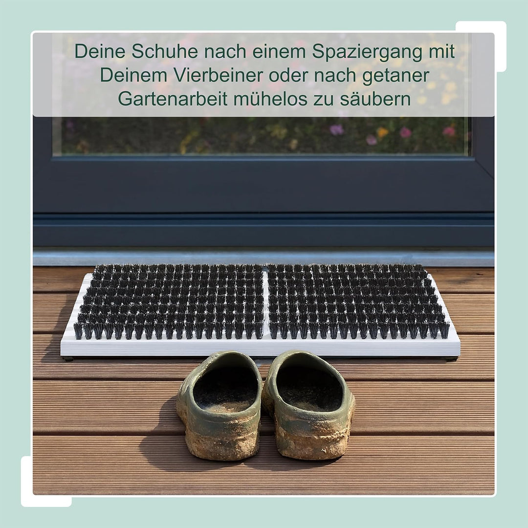 Relaxdays Schuhabstreifer, Rutschfester Boden, kräftige PP-Borsten, Aussen- & Innenbereich, Bürstenm