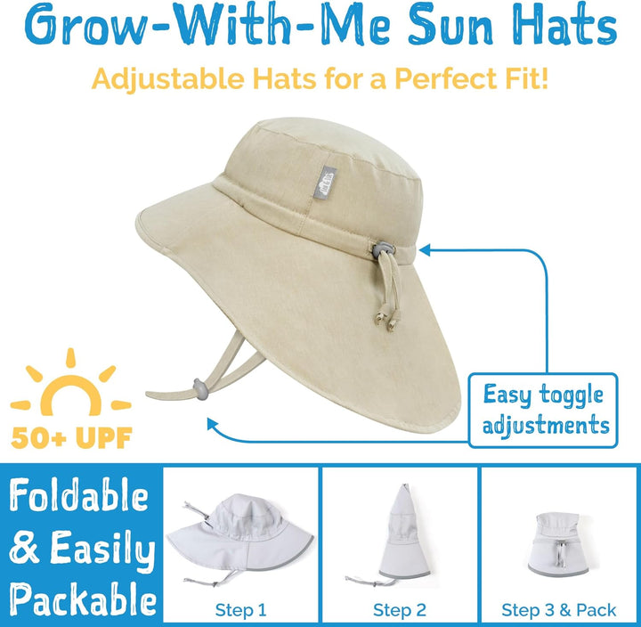 Jan & Jul Kinder Grow-with-Me Aqua-Dry Abenteuer-Sonnenhut 0-6 Monate Dunkelmarineblau, 0-6 Monate D