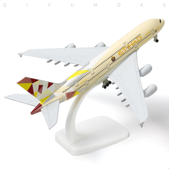 1/300 Metallflugzeugmodell für Etihad A380 für Airbus A380 Modellflugzeug mit Ständer (7.5 Zoll lang