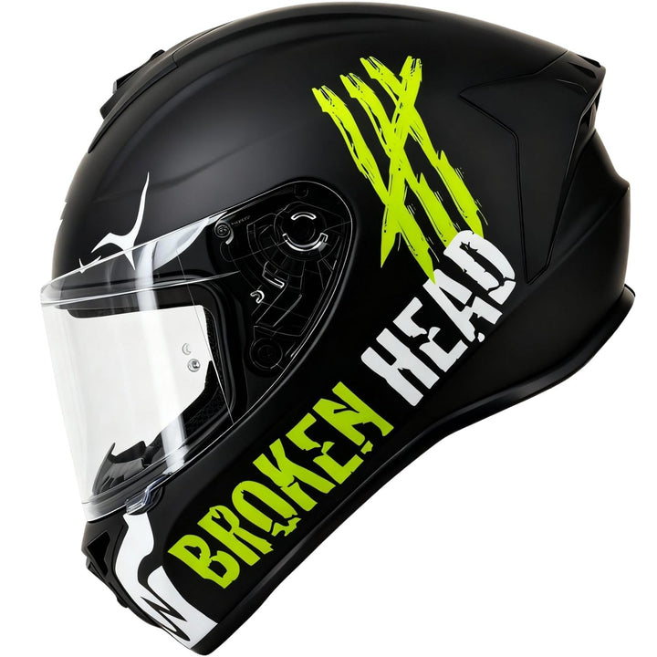 Broken Head Motoradhelm Adrenalin Therapy X4 - Sportlicher Integralhelm - Verstellbare Belüftung & w