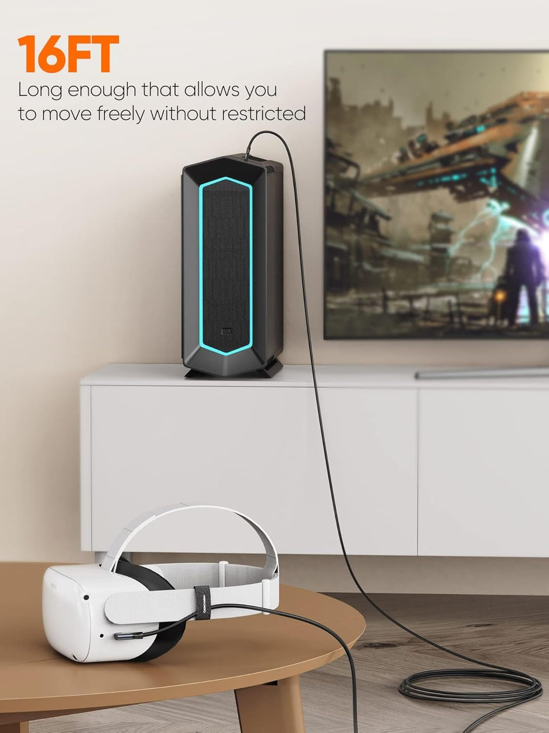 Kompatibel mit Quest 2 Link Kabel 5M, CableCreation USB 3.2 Gen1 auf USB C Kabel 5 Gbps, Link Kable