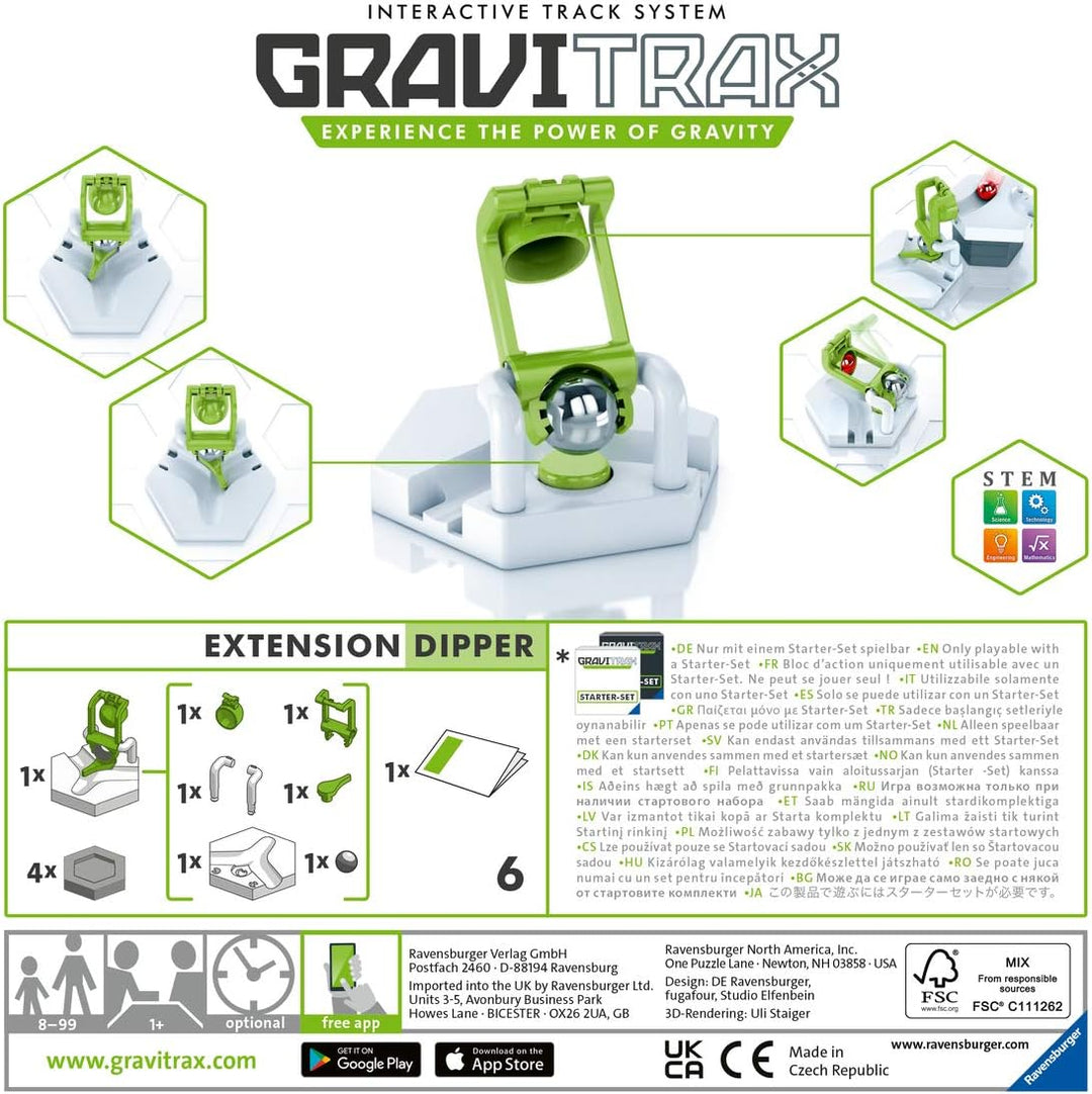 Ravensburger GraviTrax Kugelbahn - Erweiterung Action-Stein Dipper 26179, für Kinder ab 8 Jahren und