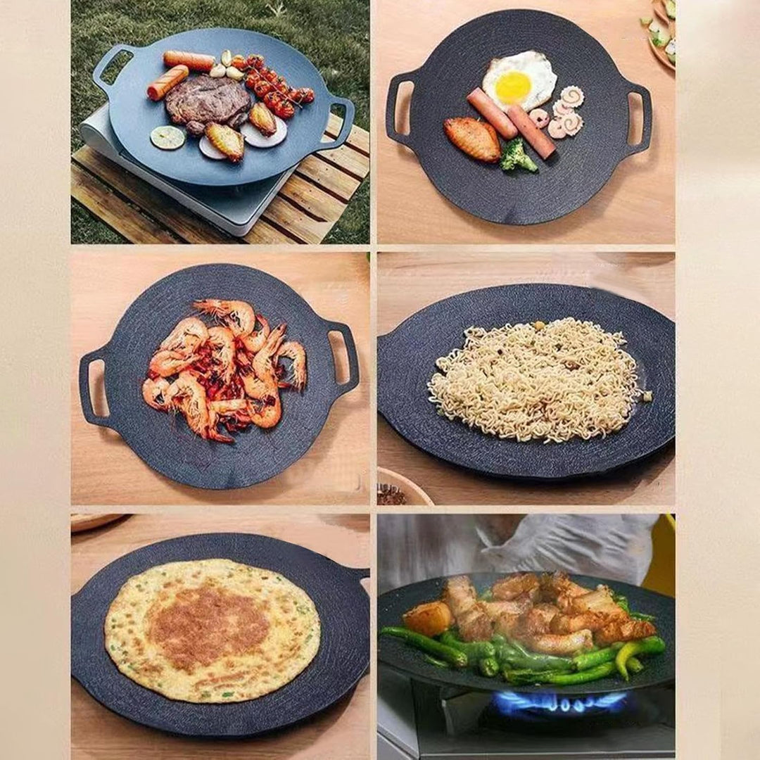 Koreanischer BBQ Grill Rund Grillplatte Antihaftbeschichtung Grillpfanne - Multifunktionale Koreanis