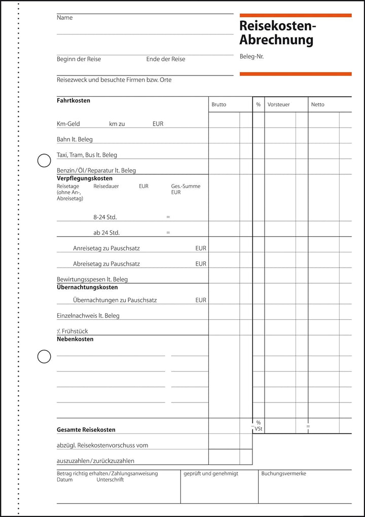 SIGEL RA515/5 Reisekostenabrechnung für Einzelreisen, A5, 50 Blatt, 5er Pack 5 Stück, 5 Stück