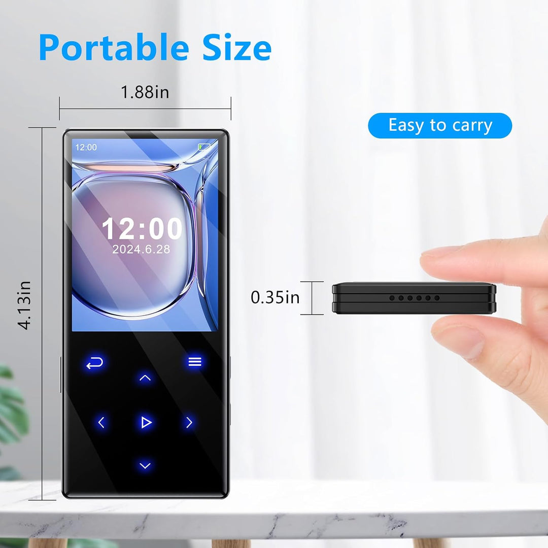 Gueray 128GB Bluetooth MP3-Player Tragbarer MP3 Player Digitaler Musikspieler mit HiFi-Sound Eingeba