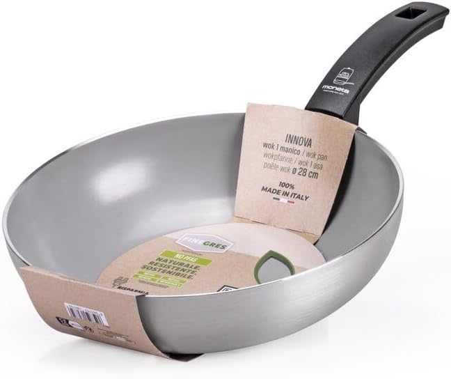 Moneta Innova Wok 1m 28 cm, FineGres Naturbeschichtung (kein PFAS), auch für Induktion, 100% Made in