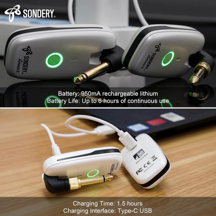 Sondery Drahtloses Gitarren-System: Sender und Empfänger, kompatibel mit mehreren Instrumenten: Gita