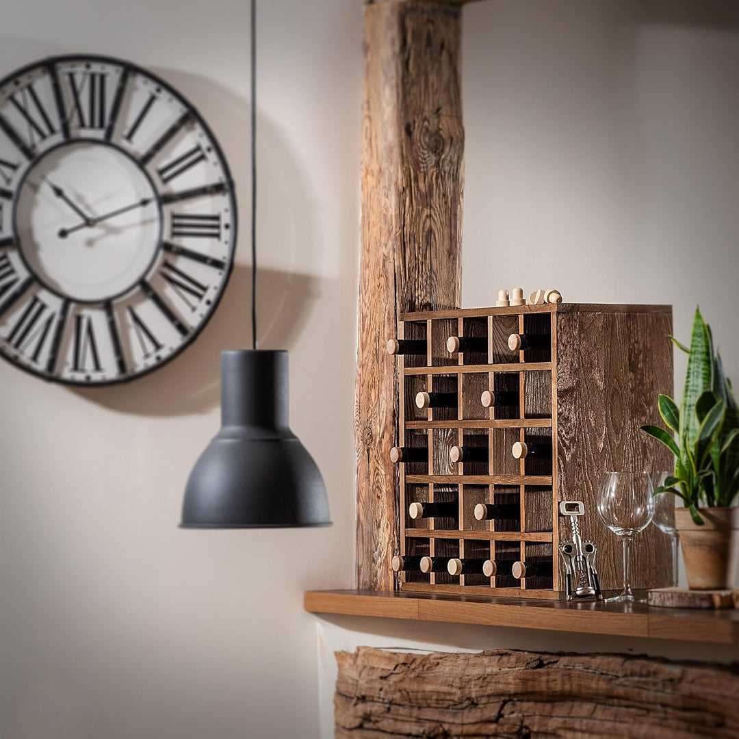 KADAX Weinregal aus Holz, 52 x 25.5 x 52 cm, Weinständer stapelbar, Regal für Flaschen, Weinschrank