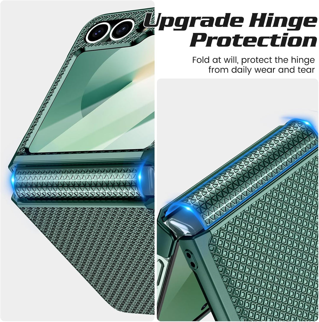 Doeshine für Samsung Galaxy Flip 6/Z Flip 7 FE Hülle [Not for Flip 7] mit Scharnierschutz & Displays