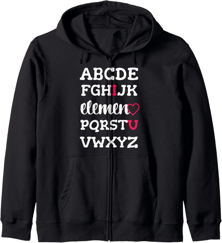 Valentinstag Geschenk Alphabet Lehrer Lehrerin Geschenkidee Kapuzenjacke