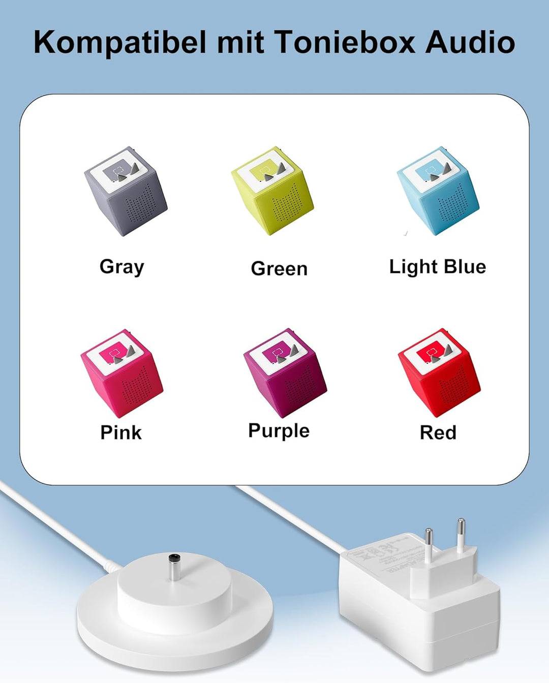Ladestation 9V für Toniebox,für Original Ersetzen Toniebox externen Stereolautsprechern Ladegerät La