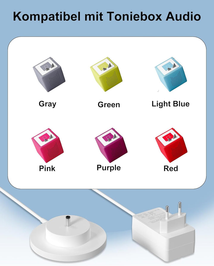 Ladestation 9V für Toniebox,für Original Ersetzen Toniebox externen Stereolautsprechern Ladegerät La