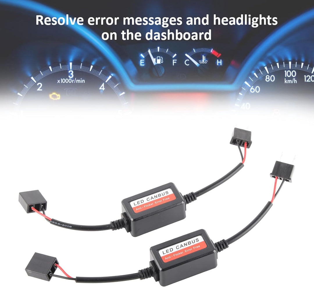 Qiilu 2PCS H7 LED Scheinwerfer Decoder Canbus Widerstand Radio Audio Anti-Interferenz Anti-Flimmer F
