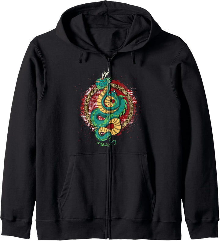 Fantasy Drachen Mystische Kreatur Asien Chinesischer Drache Kapuzenjacke