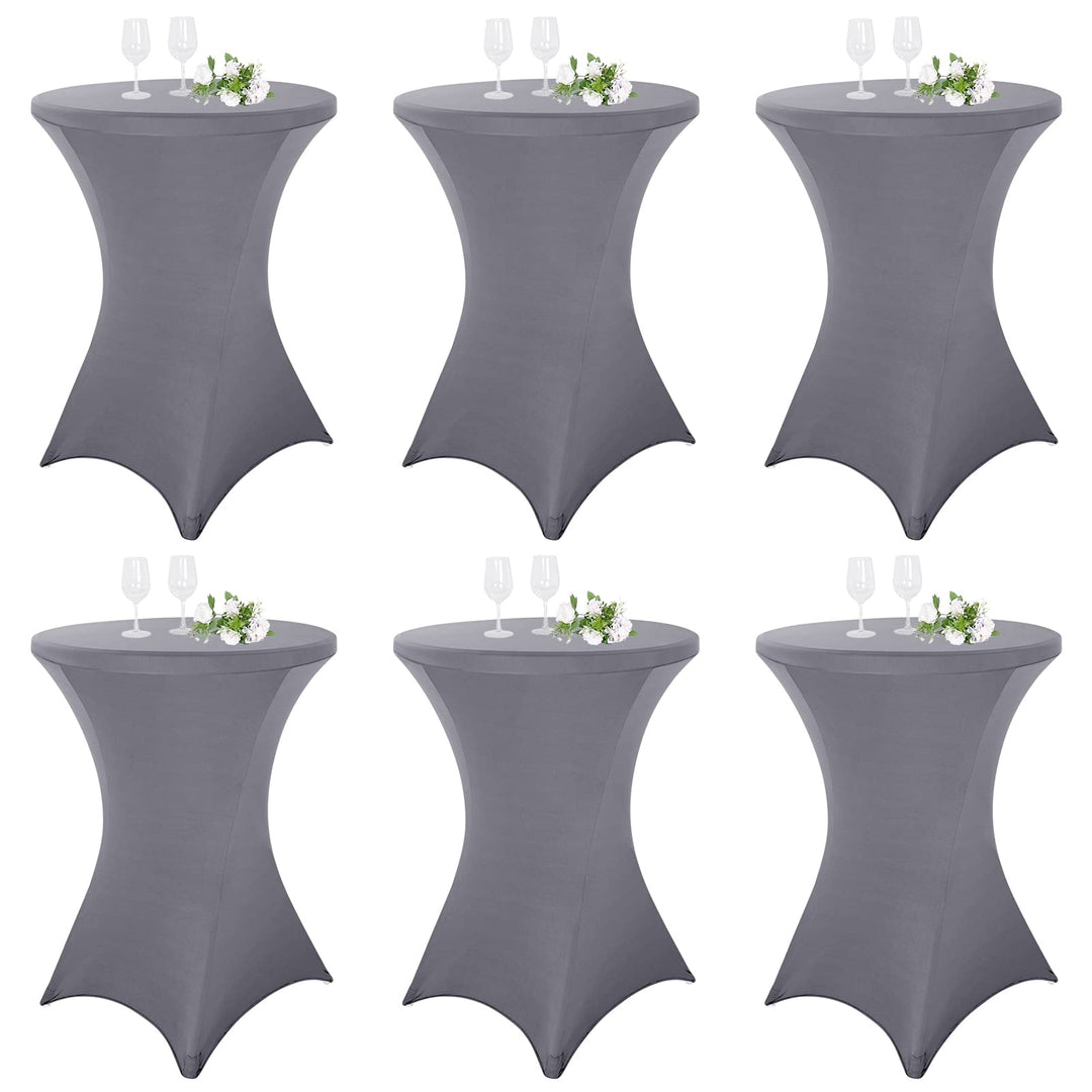 Pesonlook 6er-Set Stretch Stehtisch Husse für Bistrotisch Ø 80-85 cm Elegante,Verstärkung im Fussber