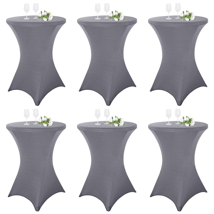 Pesonlook 6er-Set Stretch Stehtisch Husse für Bistrotisch Ø 80-85 cm Elegante,Verstärkung im Fussber