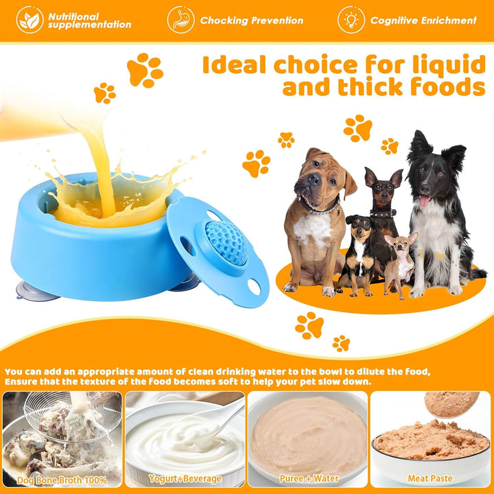 Schleckball Hunde, Lick Bowl Hund mit rollender Kugel, Nonrutsch leckball für Hunde für flüssige Lec