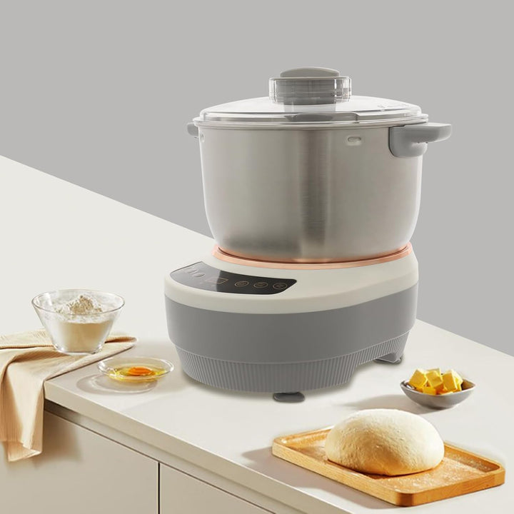 Teigknetmaschine, 250W Teigknetmaschine mit Gärfunktion, 7L Vollautomatische Teigmaschine, Automatis